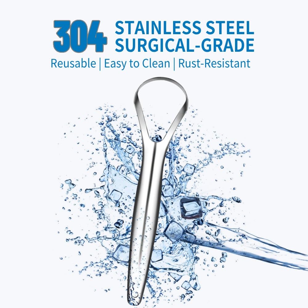 Stainless Steel Tongue Scraper – Oral Hygiene Cleaner (2 Pack)