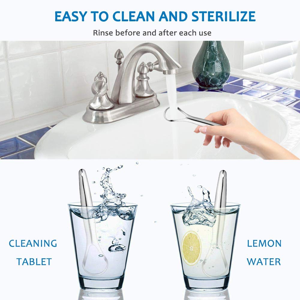 Stainless Steel Tongue Scraper – Oral Hygiene Cleaner (2 Pack)