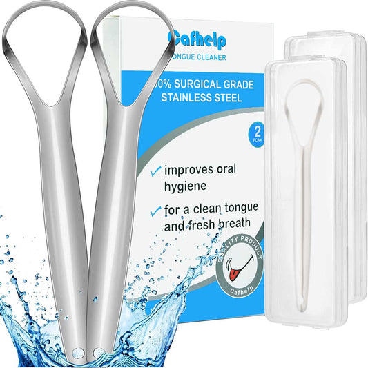 Stainless Steel Tongue Scraper – Oral Hygiene Cleaner (2 Pack)