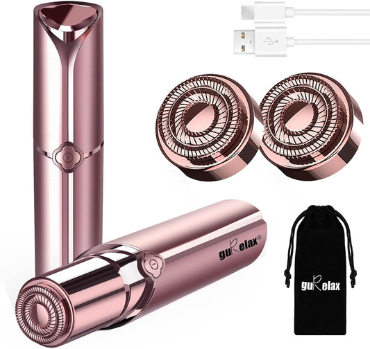 Rechargeable Facial Hair Remover for Women – Painless Electric Hair Removal with Extra Heads & Travel Bag